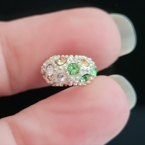 Zales Crystal Charm | Pandora-Style Charm | Green, Peach, Clear Crystals - Picture 4 of 16